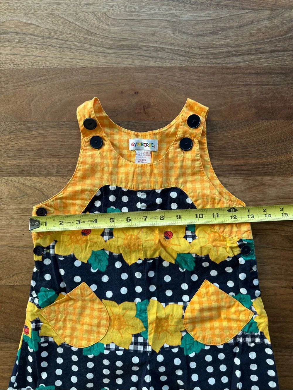 Vintage 90s Gymboree Sunflower Picnic Romper Small 12M- 2 1/2 Years Rainbow Tag
